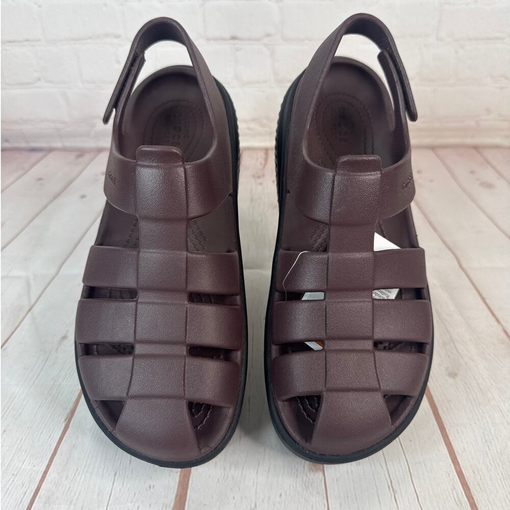 Crocs Stomp Platform Fisherman Mocha High Sandals Women’s Size 8 (209938-2ZH) - Picture 6 of 9